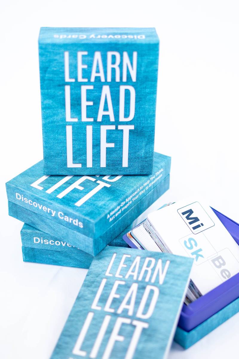 Learn Lead Lift Discovery Cards were designed with both individuals and teams in mind. Each Discovery Card deck includes a printed booklet with detailed instructions.